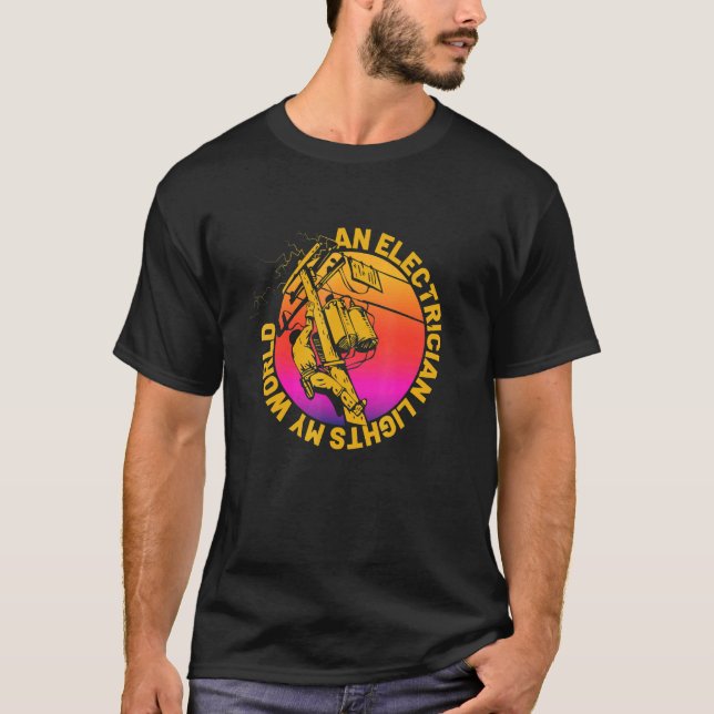 Retro Coola Lineman citerar Electrician Ljus Up My T Shirt (Framsida)