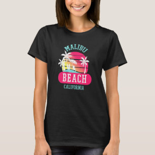 Retro Coola Malibu Beach California Beacher Sunset T Shirt