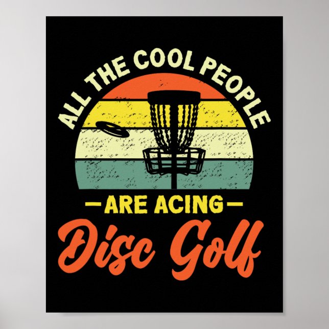 Retro Coola Människor som Ace Disc Golf  Poster (Framsidan)