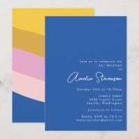 Retro Coola Modern Rand Blue Gult Bat mitzvah