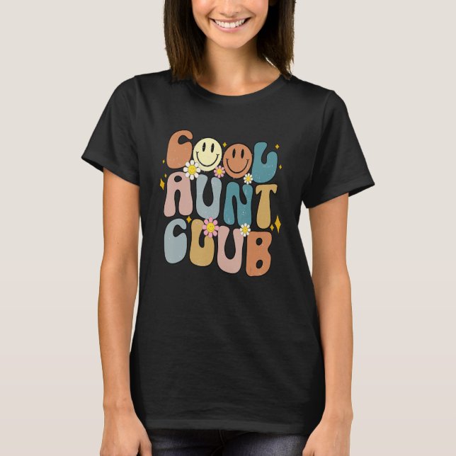 Retro Coola Moster Klubb Groovy Colorful Aunties T Shirt (Framsida)