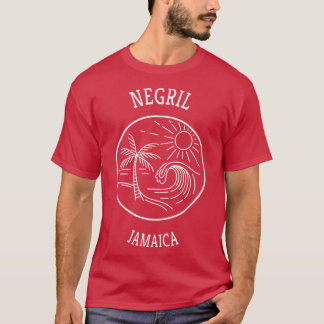 Retro Coola Negril Jamaica Roligt Scenia Beach Wav T Shirt