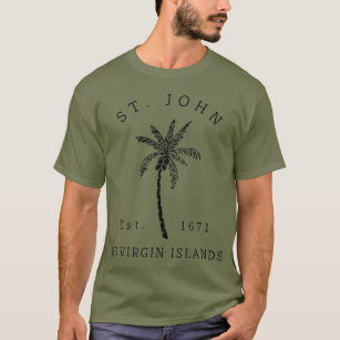 Retro Coola Noveltyn St John USVI Beach Handflatan T Shirt