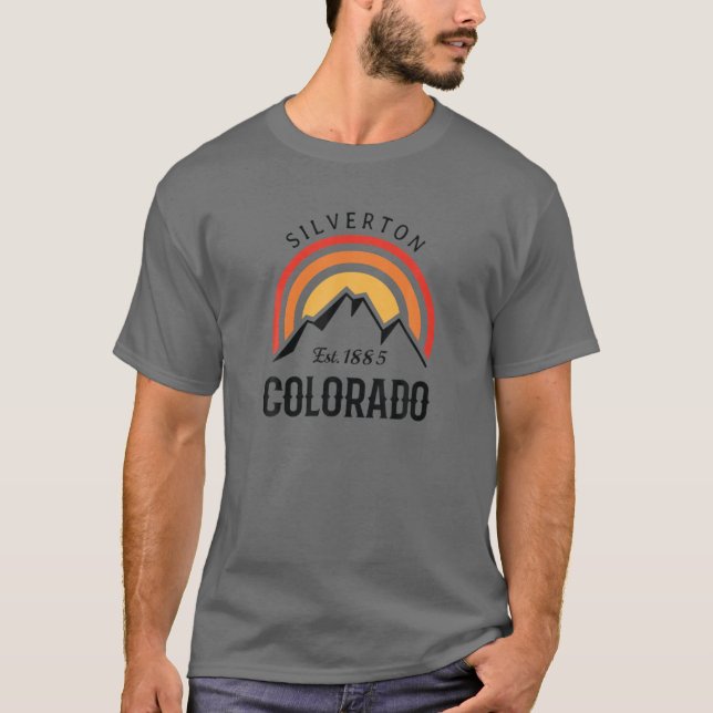 Retro Coola Silverton Colorado Rocky mountains Nov T Shirt (Framsida)