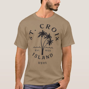 Retro Coola St Croix USVI Beach Handflatan Träd N T Shirt