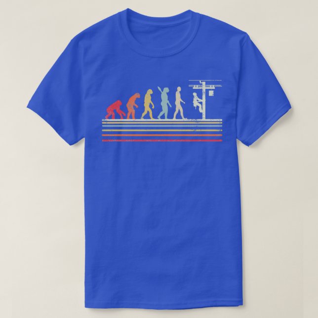 Retro Coola-utveckling av Lineman Electrician T Shirt (Design framsida)