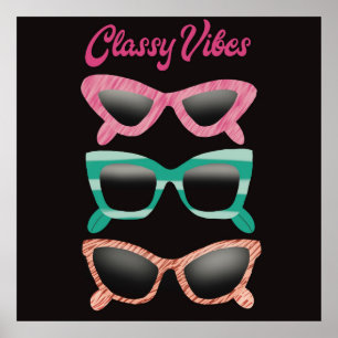 Retro Coola Vibes Sunglasses Art Poster