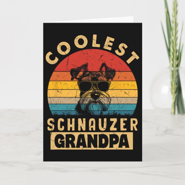 Retro Coolaste Schnauzer Farfar Roliga Gåvor Hund Kort (Framsida)