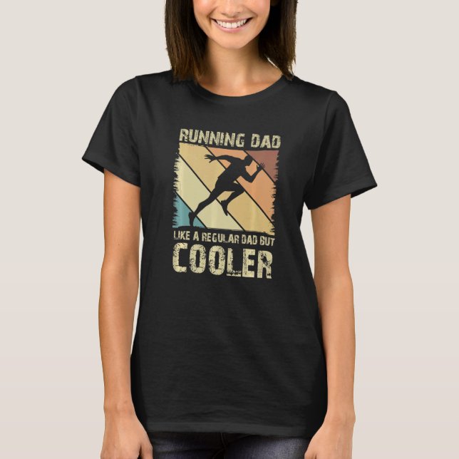Retro Cooler Father Marathoner Marathon Runner Run T Shirt (Framsida)