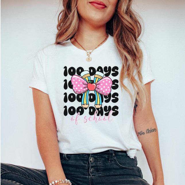Retro Coquette 100 Days of School  T Shirt (Skapare uppladdad)
