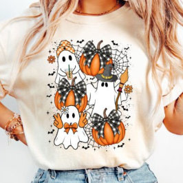 Retro Coquette Ghost Halloween T Shirt