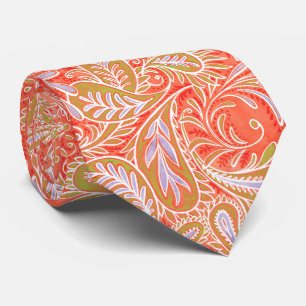 Retro Coral Red Paisley Mönster Slips