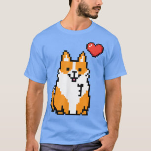 Retro Corgi 8-bitars videogame Funny Gamers Pixela T Shirt