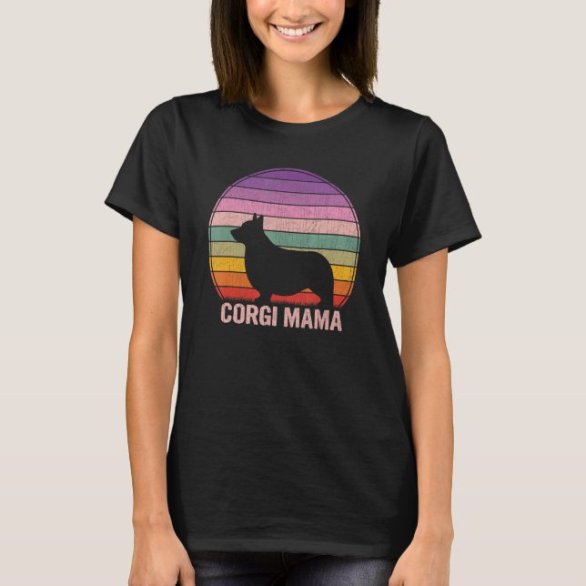 Retro Corgi Mamma Graphic Corgi T Shirt (Framsida)