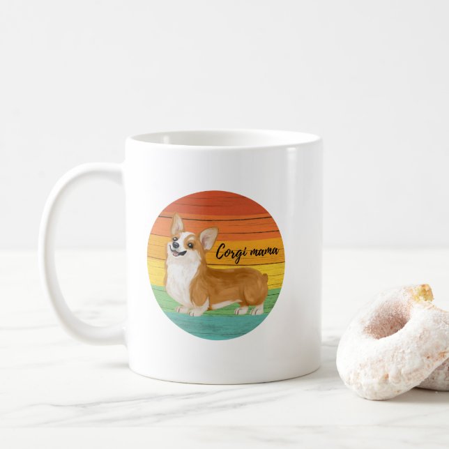 Retro corgi mamma hund kaffemugg (Med munk)