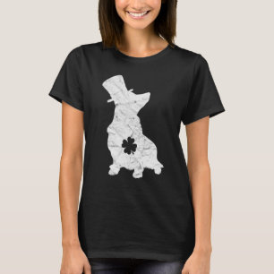Retro Corgi mössa irländsk Shamrock Hund St Patric T Shirt