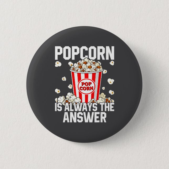 Retro Corn Popcorn Pop Älskare Kostym Knapp (Framsida)