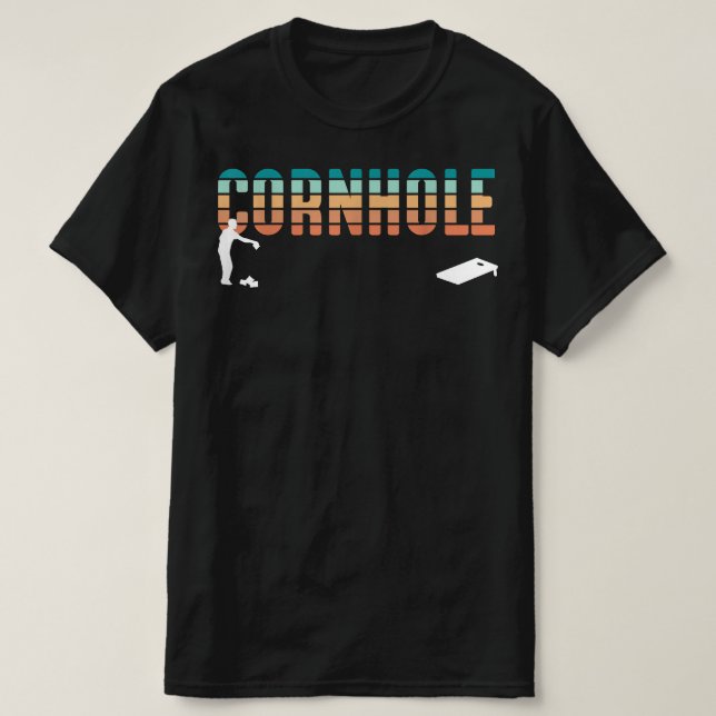 Retro Cornhole Funny Party-spel T Shirt (Design framsida)