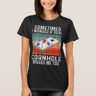 Retro Cornhole Player för Vintage i Maj Hål T Shirt