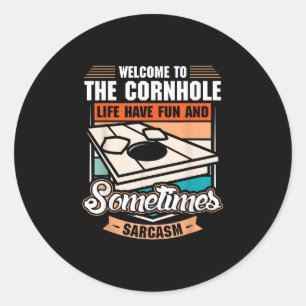 Retro Cornhole Runt Klistermärke