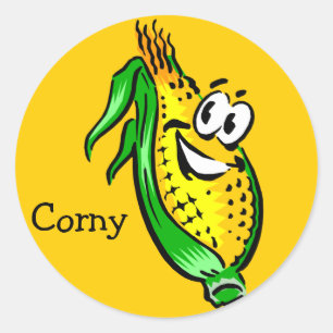 Retro Corny Guy Runt Klistermärke