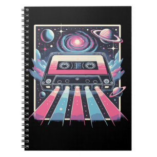 Retro Cosmic Mixtape - Synthwave-kassett i rymden Anteckningsbok