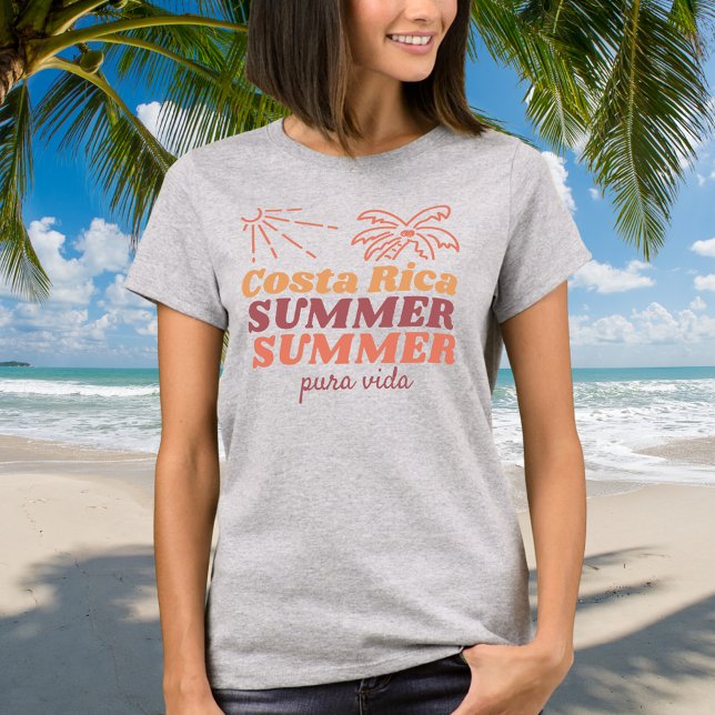 Retro Costa Rica Sommar Souvenir T Shirt (Retro Costa Rica Summer Souvenir T-Shirt)