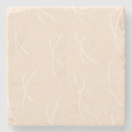 Retro Cottage Abstract Sketchy Lines Light Apricot Stenunderlägg