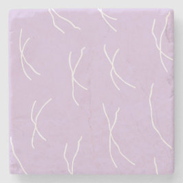 Retro Cottage Abstract Sketchy Lines Soft Lilac Stenunderlägg