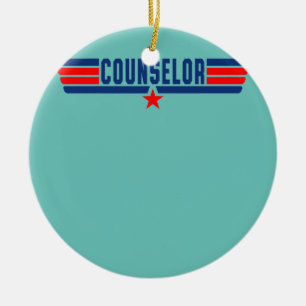 Retro Counselor Funny School Counselor Life Julgransprydnad Keramik