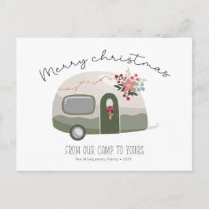 Retro Country Camper Glad Jul-kort Vykort