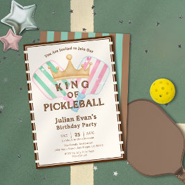 Retro County Klubb Kung i Pickleball Birthday Inbjudningar