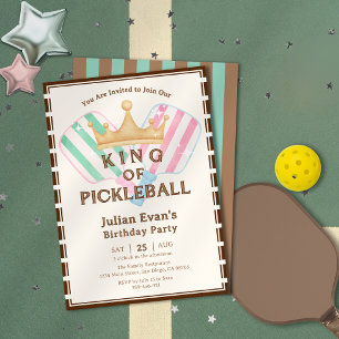 Retro County Klubb Kung i Pickleball Birthday Inbjudningar