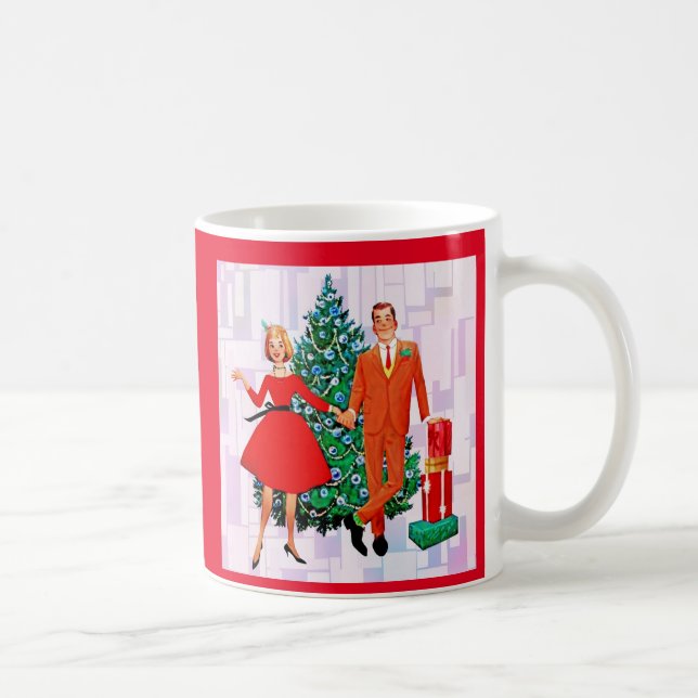 RETRO COUPLE 1950's CHRISTMAS COFFEE MUGG (Höger)
