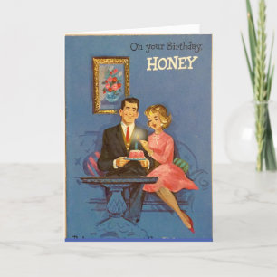 RETRO COUPLE BIRTHDAY-KORT FÖR HIM HELGKORT