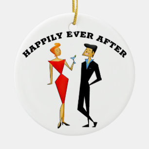 RETRO COUPLE BRÖLLOP GIFT ORNAMENT