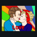 Retro Couple Kissing, 1950's Pop Art Poster<br><div class="desc">1950 års Retro Couple Kissing Pop Art Stil 1950 s hand plockade art.</div>
