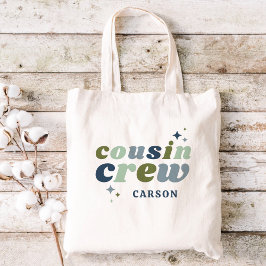 Retro Cousin Crew Monogram | Matchande barn Tygkasse