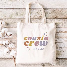 Retro Cousin Crew Monogram | Matchande barn Tygkasse
