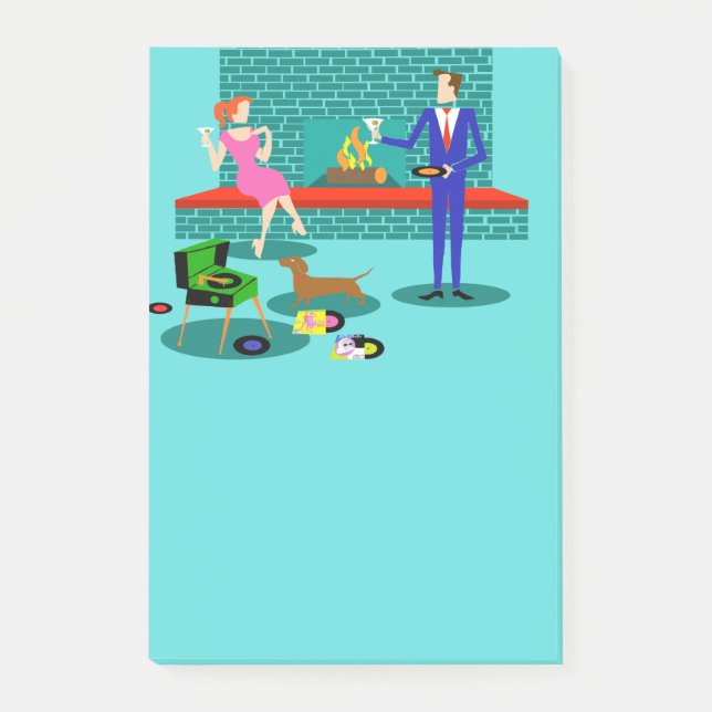 Retro Coute med Hund Post it Notes Post-it Block (Framsida)