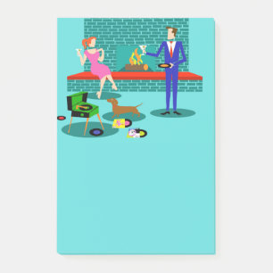 Retro Coute med Hund Post it Notes Post-it Block