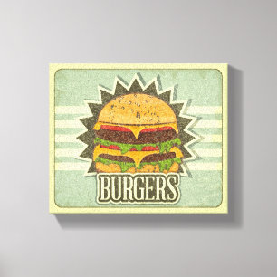 Retro Cover for Fast Food Meny Canvastryck