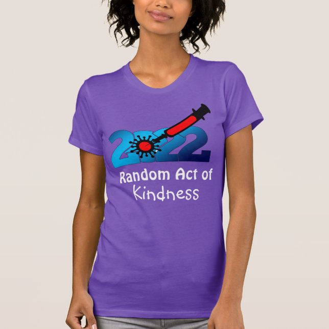 Retro COVID-vaccin Random Act of Kindness T Shirt (Framsida)