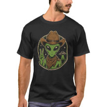 Retro Cowboy Alien Fredstecken Vintage Rymdvästern