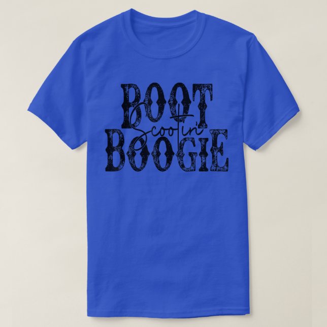 Retro Cowboy Boot Scooting Boogie Western Country  T Shirt (Design framsida)