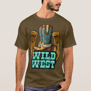 Retro Cowboy Boots Horseshoe Vilda western Western T Shirt
