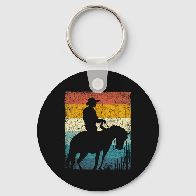 Retro Cowboy Nyckelring (Framsida)