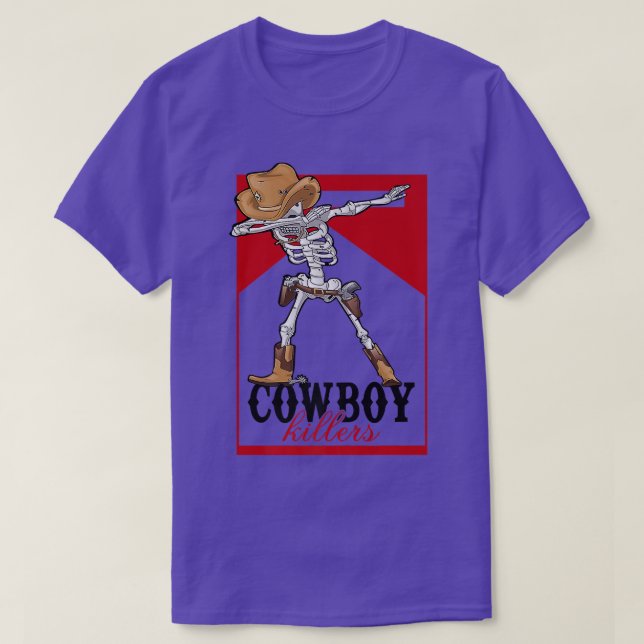 Retro Cowboy Skeleton Killer Skeleton Westerna Cou T Shirt (Design framsida)