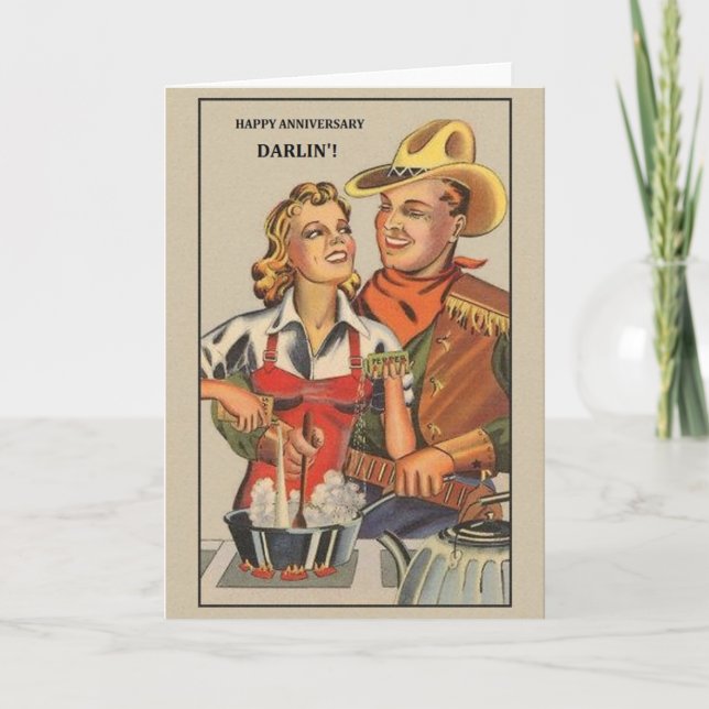 Retro Cowboyens årsjubileum Kort (Framsida)