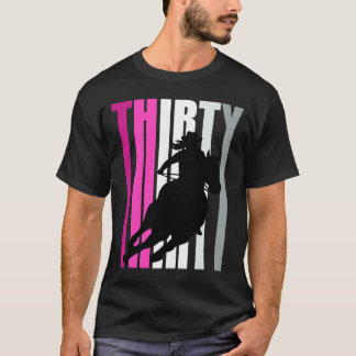 Retro Cowgirl Birthday 30th Rodeo Horse Queen Barr T Shirt